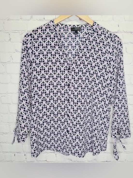 The Limited Tops - The Limited Small Navy and Purple Pull Over Blouse Excellent Condition
